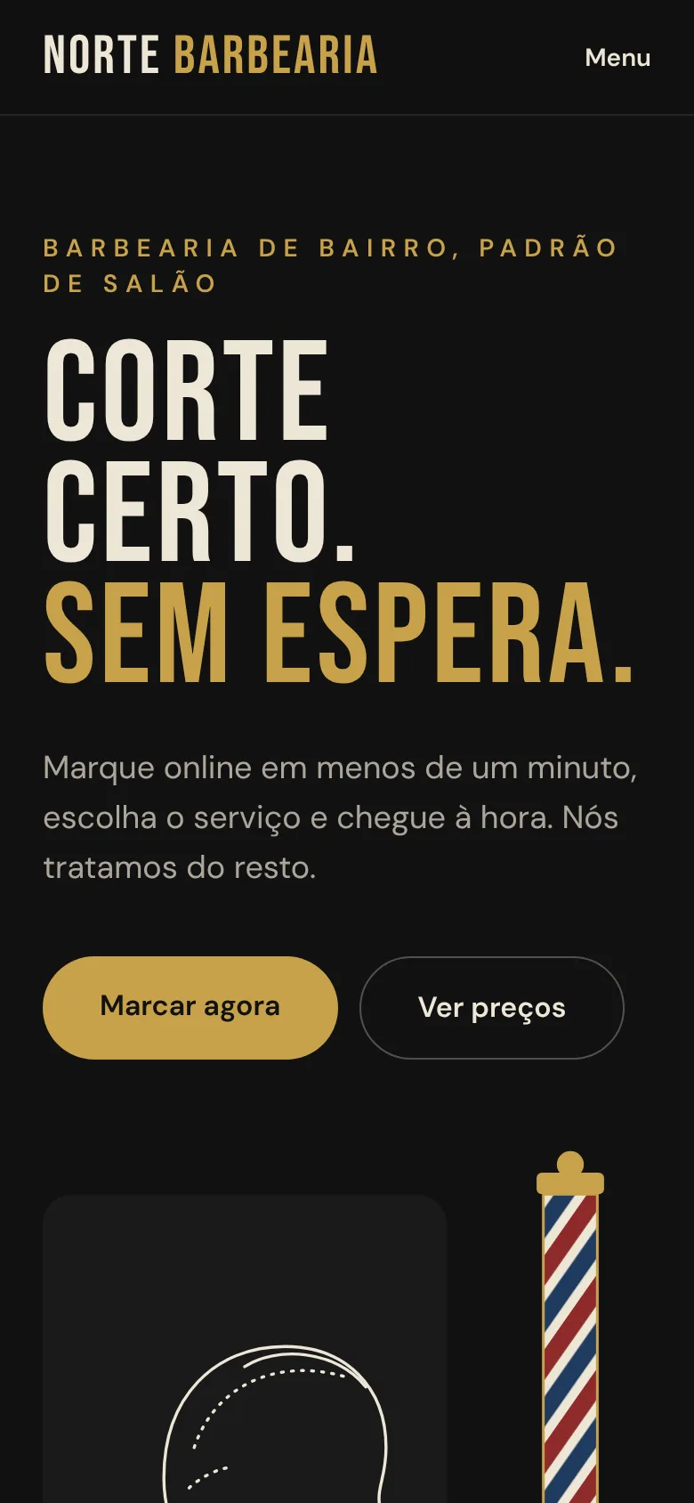 Norte Barbearia: versão para telemóvel