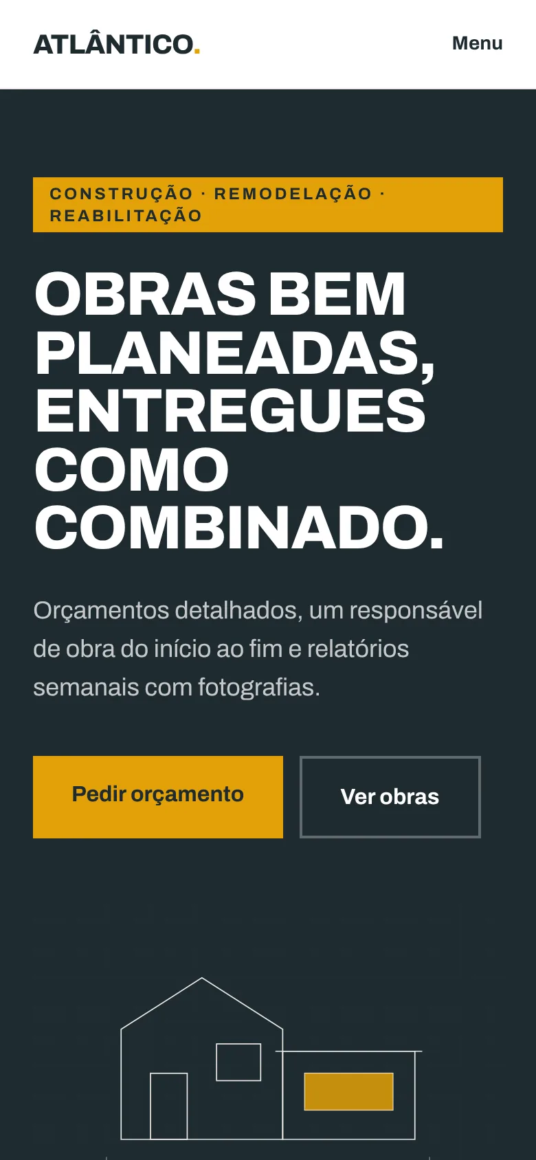 Atlântico Construções: versão para telemóvel